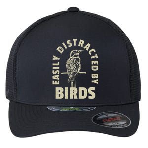 Easily Distracted By Birds Flexfit Unipanel Trucker Cap