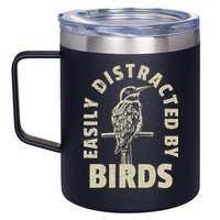 Easily Distracted By Birds 12oz Stainless Steel Coffee Mug