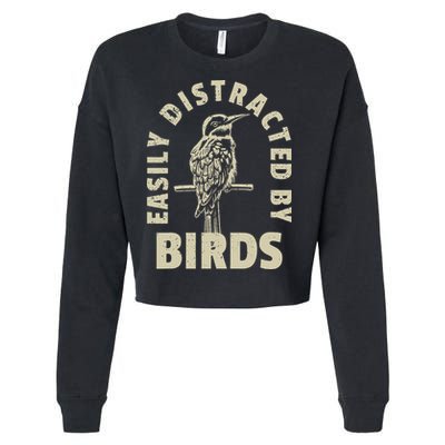 Easily Distracted By Birds Cropped Pullover Crew