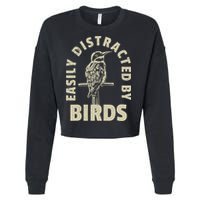 Easily Distracted By Birds Cropped Pullover Crew