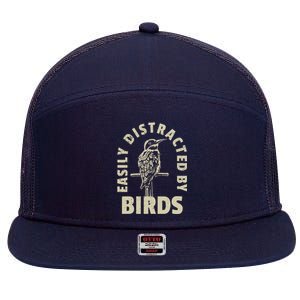 Easily Distracted By Birds 7 Panel Mesh Trucker Snapback Hat