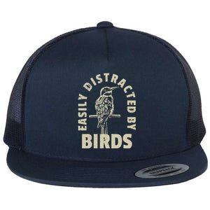 Easily Distracted By Birds Flat Bill Trucker Hat