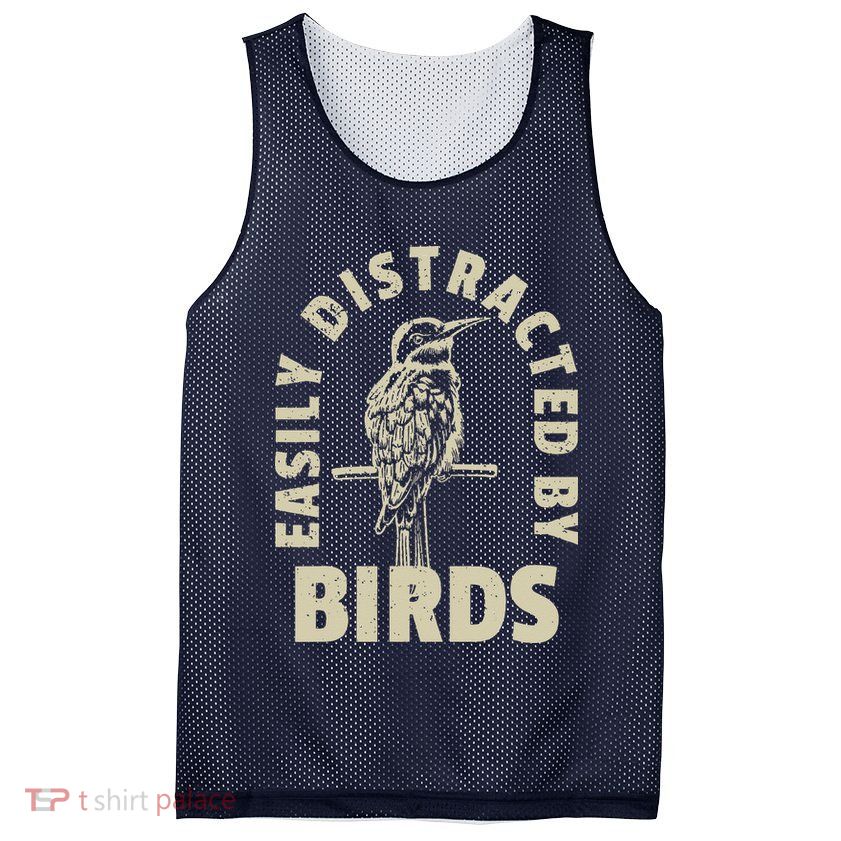 Easily Distracted By Birds Mesh Reversible Basketball Jersey Tank