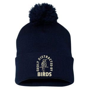 Easily Distracted By Birds Pom Pom 12in Knit Beanie