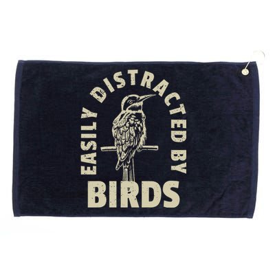 Easily Distracted By Birds Grommeted Golf Towel