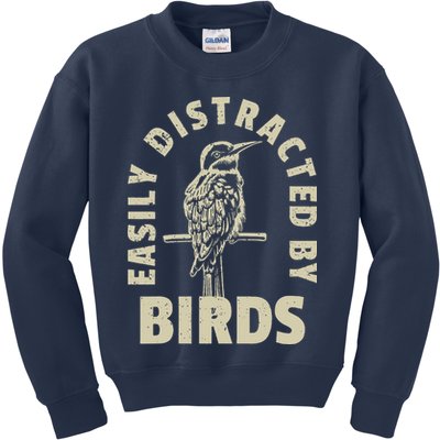 Easily Distracted By Birds Kids Sweatshirt