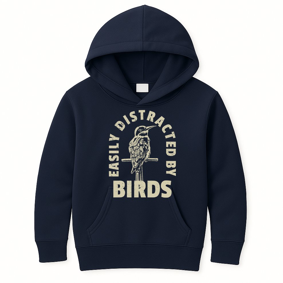 Easily Distracted By Birds Kids Hoodie