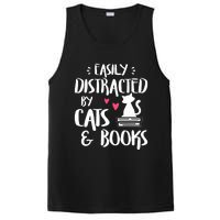 Easily Distracted by Cats and Books Cat & Book Lover PosiCharge Competitor Tank