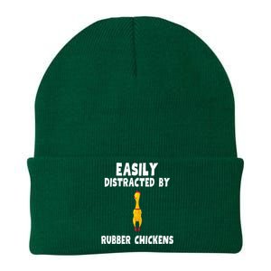 Easily Distracted By Rubber Chickens Knit Cap Winter Beanie