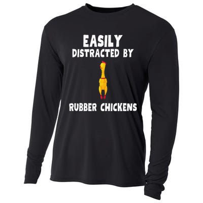 Easily Distracted By Rubber Chickens Cooling Performance Long Sleeve Crew