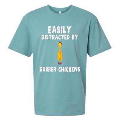 Easily Distracted By Rubber Chickens Sueded Cloud Jersey T-Shirt