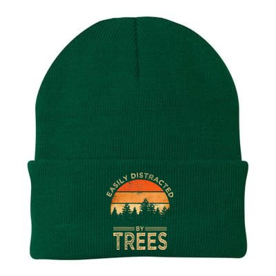 Easily Distracted By Trees Vintage Funny Tree Knit Cap Winter Beanie