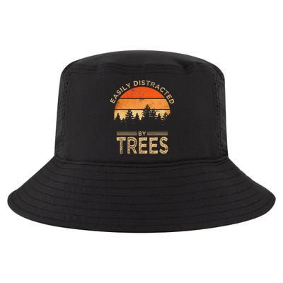 Easily Distracted By Trees Vintage Funny Tree Cool Comfort Performance Bucket Hat