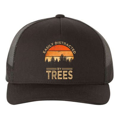 Easily Distracted By Trees Vintage Funny Tree Yupoong Adult 5-Panel Trucker Hat