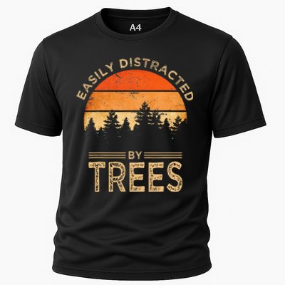 Easily Distracted By Trees Vintage Funny Tree Cooling Performance Crew T-Shirt