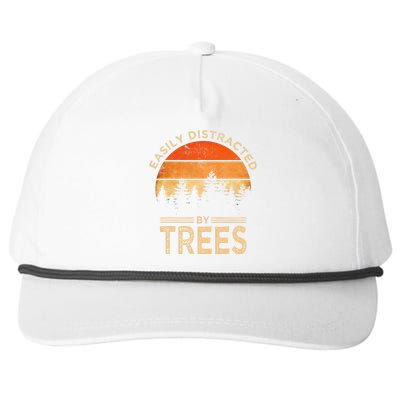 Easily Distracted By Trees Vintage Funny Tree Snapback Five-Panel Rope Hat