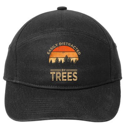 Easily Distracted By Trees Vintage Funny Tree 7-Panel Snapback Hat