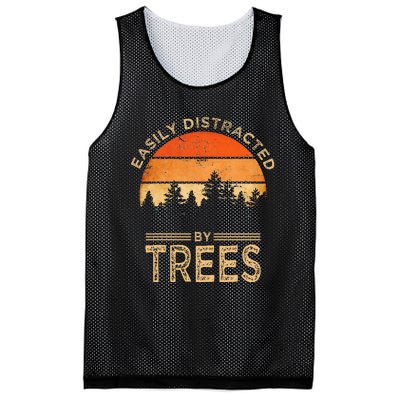 Easily Distracted By Trees Vintage Funny Tree Mesh Reversible Basketball Jersey Tank