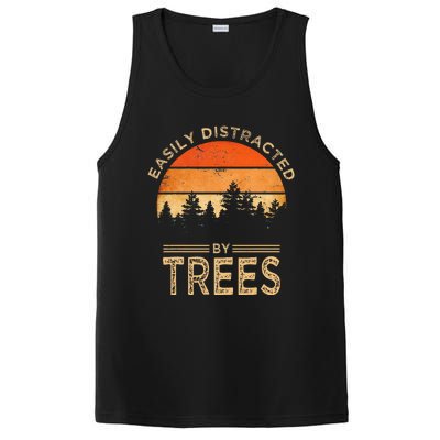 Easily Distracted By Trees Vintage Funny Tree PosiCharge Competitor Tank