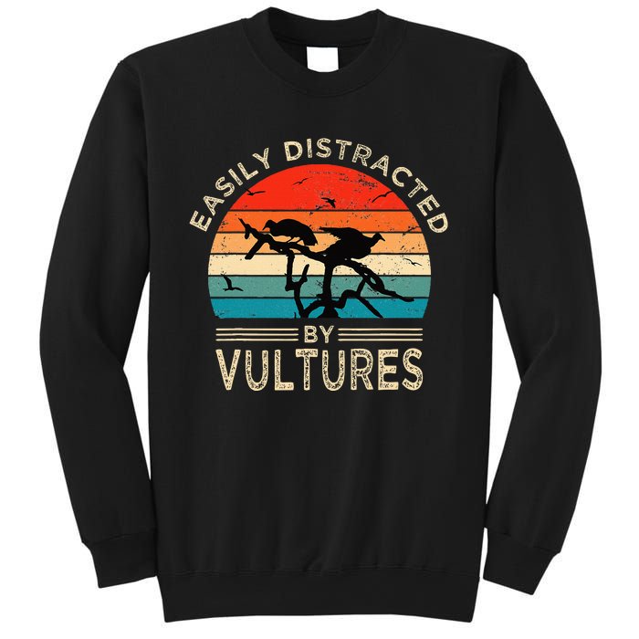 Easily Distracted By Vultures Vintage Funny Vulture Sweatshirt