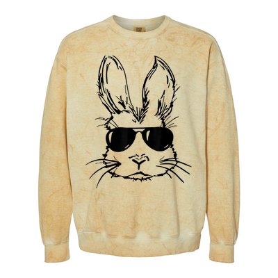 Easter Day Bunny Face With Sunglasses  Boy Kid Easter Colorblast Crewneck Sweatshirt