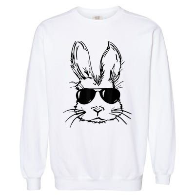 Easter Day Bunny Face With Sunglasses  Boy Kid Easter Garment-Dyed Sweatshirt