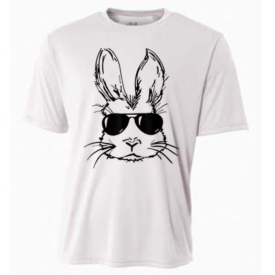 Easter Day Bunny Face With Sunglasses  Boy Kid Easter Cooling Performance Crew T-Shirt