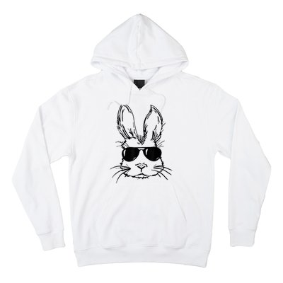 Easter Day Bunny Face With Sunglasses  Boy Kid Easter Hoodie