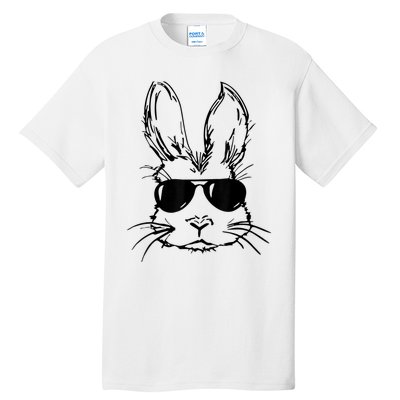 Easter Day Bunny Face With Sunglasses  Boy Kid Easter Tall T-Shirt