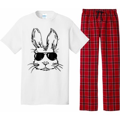 Easter Day Bunny Face With Sunglasses  Boy Kid Easter Pajama Set