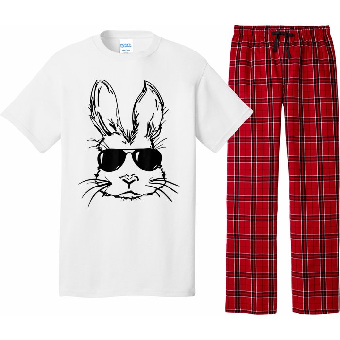 Easter Day Bunny Face With Sunglasses  Boy Kid Easter Pajama Set