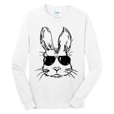 Easter Day Bunny Face With Sunglasses  Boy Kid Easter Tall Long Sleeve T-Shirt