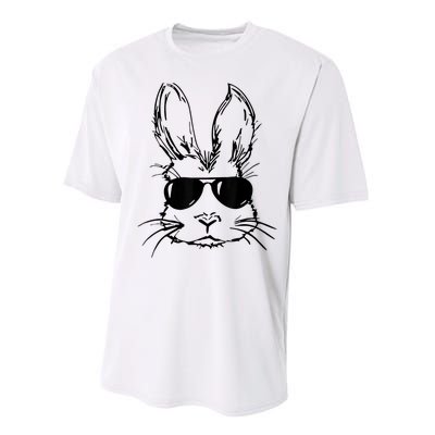 Easter Day Bunny Face With Sunglasses  Boy Kid Easter Performance Sprint T-Shirt