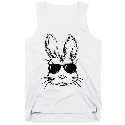 Easter Day Bunny Face With Sunglasses  Boy Kid Easter Tank Top