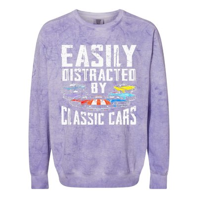 Easily Distracted By Classic Cars Colorblast Crewneck Sweatshirt