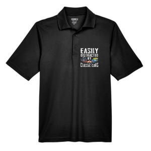 Easily Distracted By Classic Cars Men's Origin Performance Piqué Polo