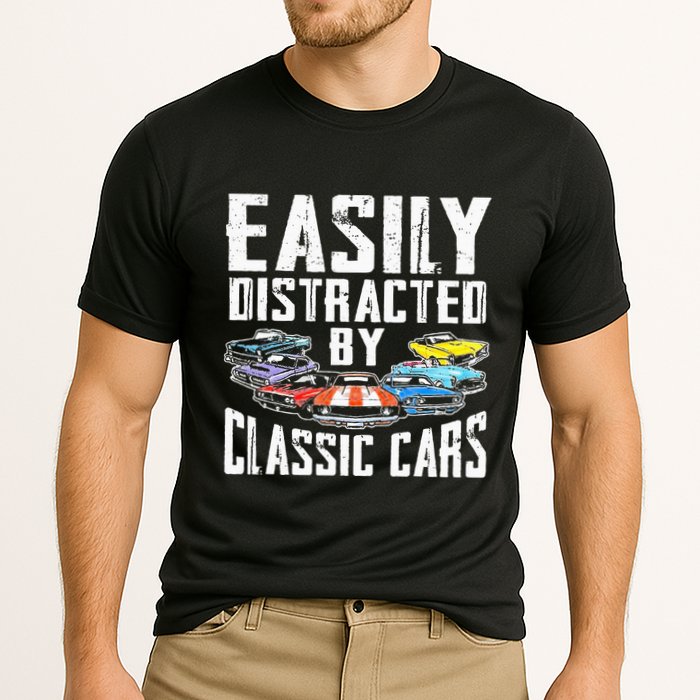 Easily Distracted By Classic Cars Cooling Performance Crew T-Shirt