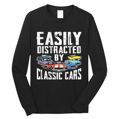 Easily Distracted By Classic Cars Long Sleeve Shirt