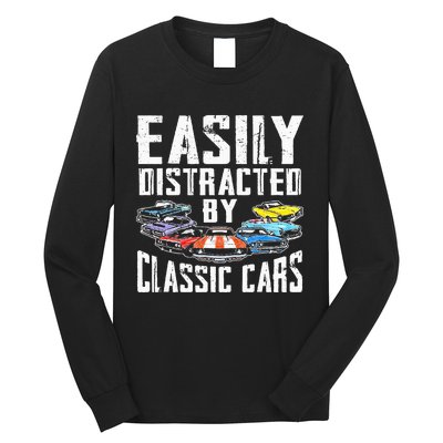 Easily Distracted By Classic Cars Long Sleeve Shirt