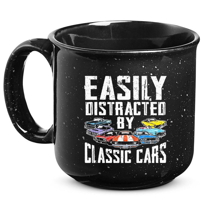 Easily Distracted By Classic Cars 15oz Campfire Ceramic Mug