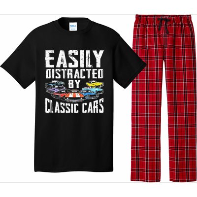 Easily Distracted By Classic Cars Pajama Set