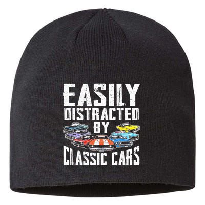 Easily Distracted By Classic Cars Sustainable Beanie