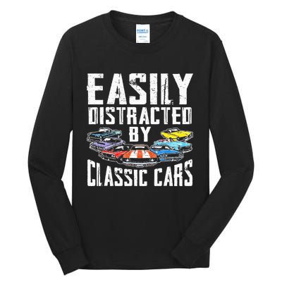 Easily Distracted By Classic Cars Tall Long Sleeve T-Shirt