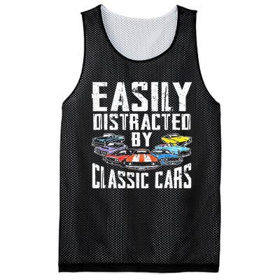 Easily Distracted By Classic Cars Mesh Reversible Basketball Jersey Tank