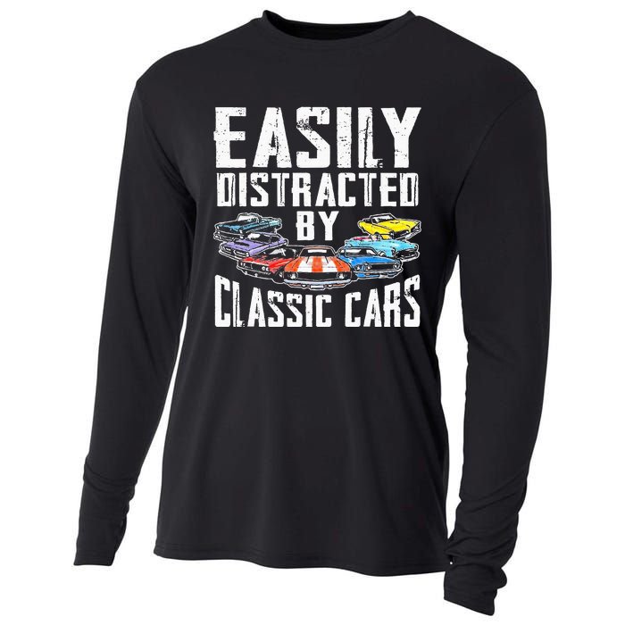 Easily Distracted By Classic Cars Cooling Performance Long Sleeve Crew