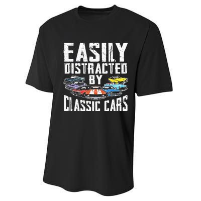 Easily Distracted By Classic Cars Performance Sprint T-Shirt