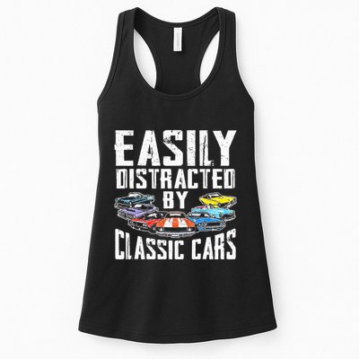 Easily Distracted By Classic Cars Womens Tank Top