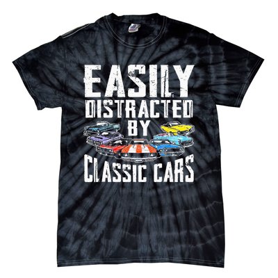 Easily Distracted By Classic Cars Tie-Dye T-Shirt