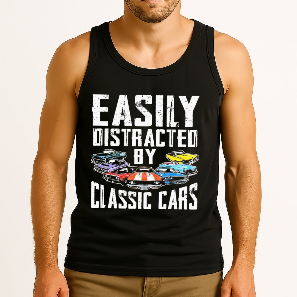 Easily Distracted By Classic Cars Tank Top