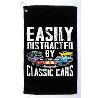 Easily Distracted By Classic Cars Golf Towel